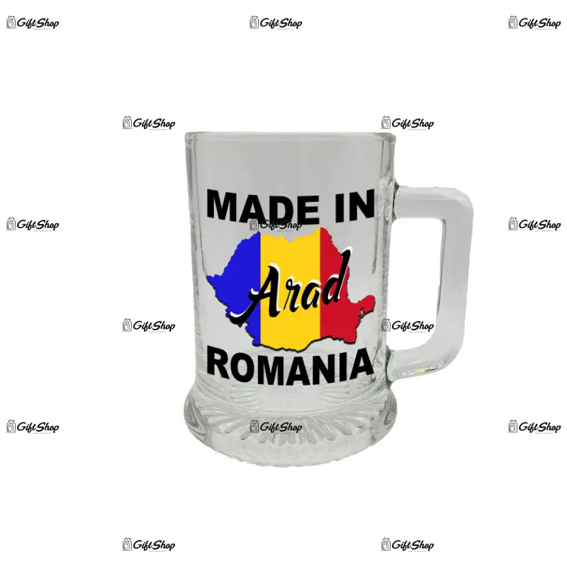 Made in arad romania, halba cu mesaj